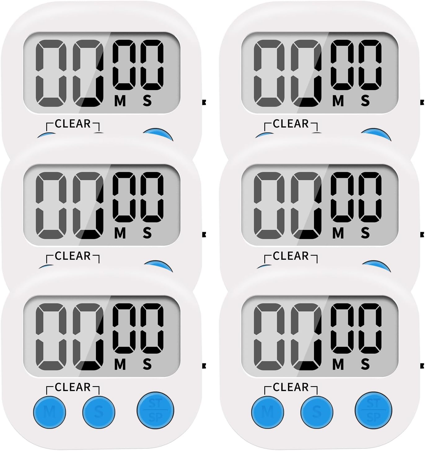 LinkDm Kitchen Timer — 6 Pack Magnetic Countdown